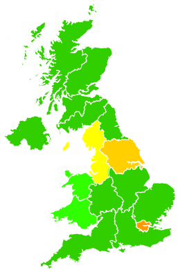 Click on a region for air pollution levels for 08/03/1996