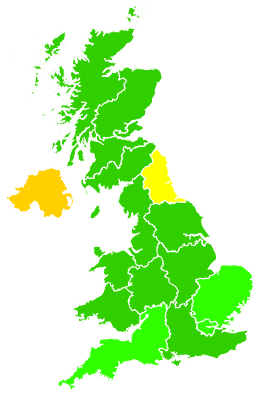 Click on a region for air pollution levels for 08/03/1999