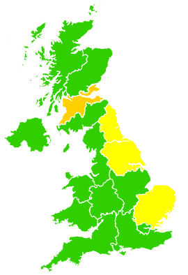Click on a region for air pollution levels for 08/03/2004