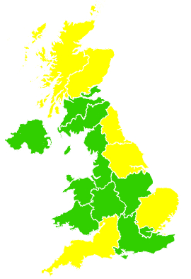 Click on a region for air pollution levels for 08/03/2009