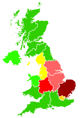 Click on a region for air pollution levels for 08/03/2013