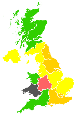 Click on a region for air pollution levels for 08/04/1992