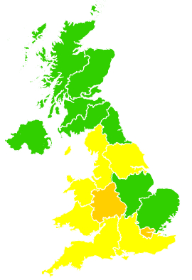 Click on a region for air pollution levels for 08/04/1996