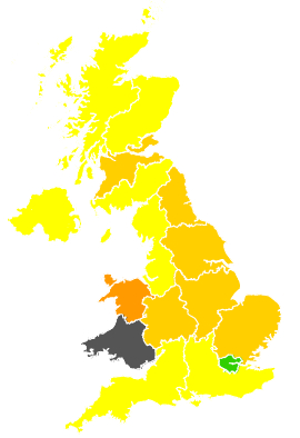 Click on a region for air pollution levels for 08/05/1989