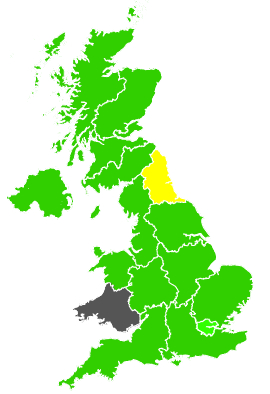 Click on a region for air pollution levels for 08/05/1992