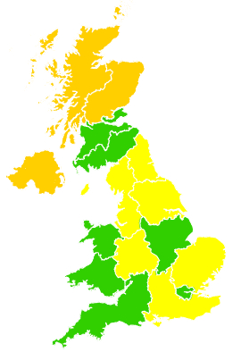 Click on a region for air pollution levels for 08/05/1993