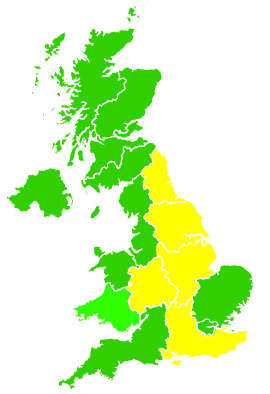 Click on a region for air pollution levels for 08/05/1996