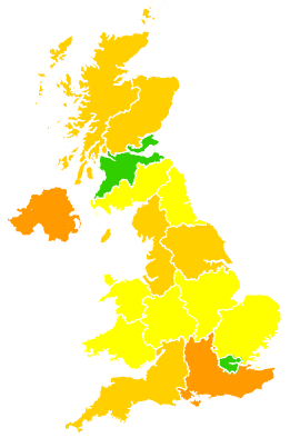 Click on a region for air pollution levels for 08/05/2000