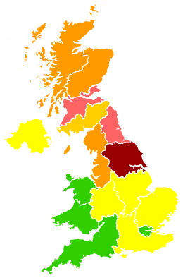 Click on a region for air pollution levels for 08/05/2006