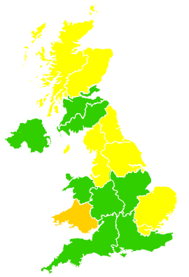 Click on a region for air pollution levels for 08/05/2013