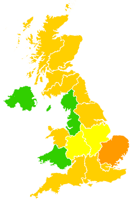 Click on a region for air pollution levels for 08/05/2018