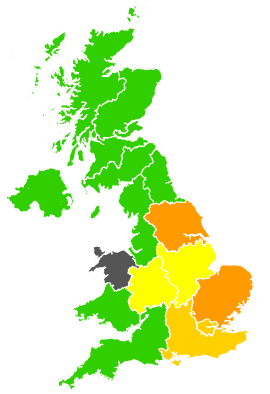 Click on a region for air pollution levels for 08/06/1996