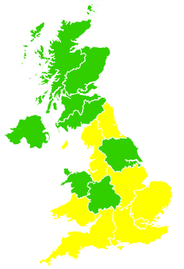 Click on a region for air pollution levels for 08/06/2003
