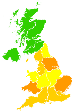 Click on a region for air pollution levels for 08/06/2006