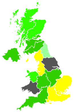 Click on a region for air pollution levels for 08/07/1989