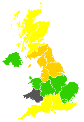 Click on a region for air pollution levels for 08/07/1991