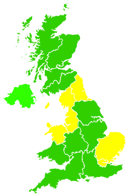 Click on a region for air pollution levels for 08/07/2005