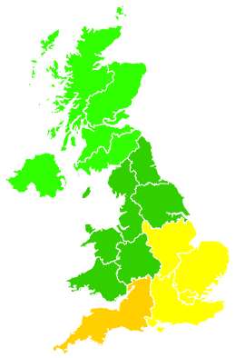 Click on a region for air pollution levels for 08/07/2018