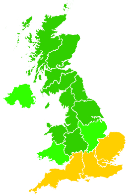 Click on a region for air pollution levels for 08/08/1992