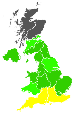 Click on a region for air pollution levels for 08/08/1994