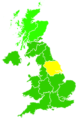 Click on a region for air pollution levels for 08/08/1995