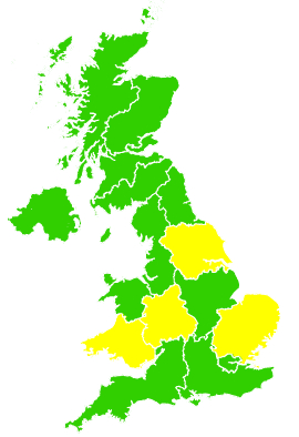 Click on a region for air pollution levels for 08/08/1999