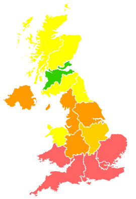 Click on a region for air pollution levels for 08/08/2003