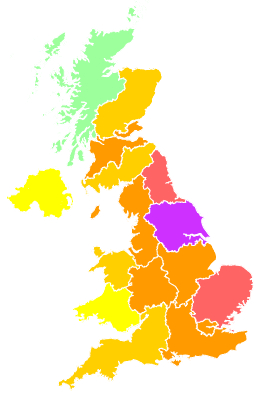 Click on a region for air pollution levels for 08/08/2004