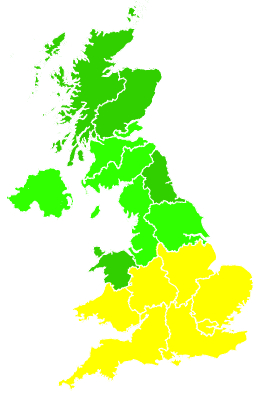 Click on a region for air pollution levels for 08/08/2006