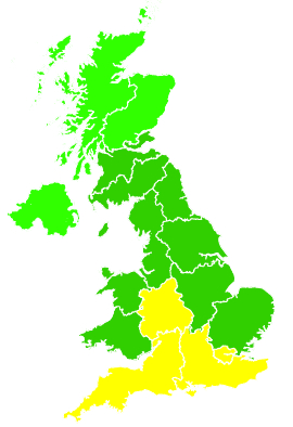 Click on a region for air pollution levels for 08/08/2013