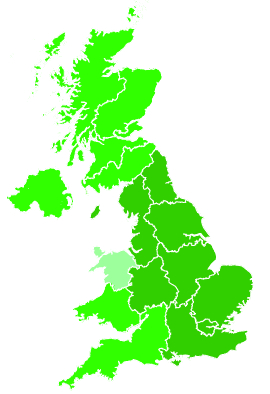 Click on a region for air pollution levels for 08/08/2019