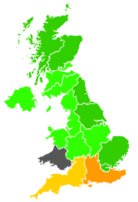 Click on a region for air pollution levels for 08/09/1989
