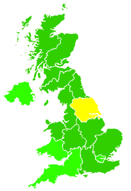 Click on a region for air pollution levels for 08/09/1992