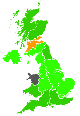 Click on a region for air pollution levels for 08/09/1997