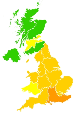 Click on a region for air pollution levels for 08/09/2023