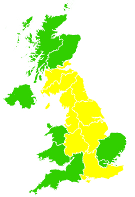 Click on a region for air pollution levels for 08/10/1995