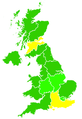 Click on a region for air pollution levels for 08/10/1998