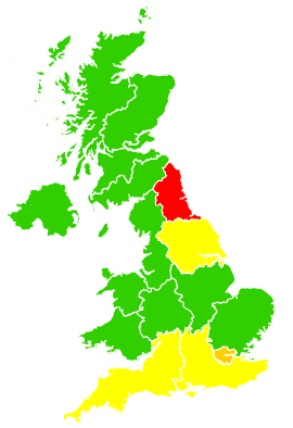 Click on a region for air pollution levels for 08/10/2005