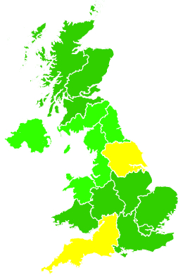 Click on a region for air pollution levels for 08/10/2010