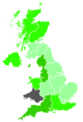 Click on a region for air pollution levels for 08/11/1987