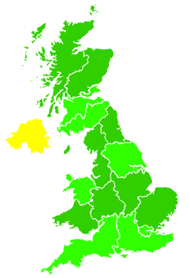 Click on a region for air pollution levels for 08/11/1992