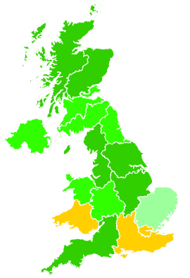 Click on a region for air pollution levels for 08/11/1995