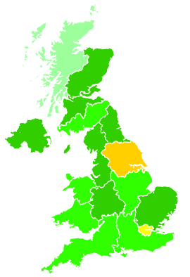 Click on a region for air pollution levels for 08/11/2003