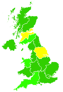 Click on a region for air pollution levels for 08/11/2009