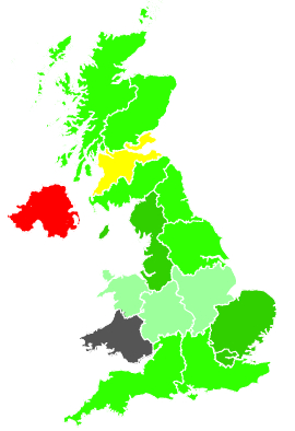 Click on a region for air pollution levels for 08/12/1989