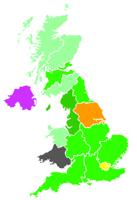 Click on a region for air pollution levels for 08/12/1991