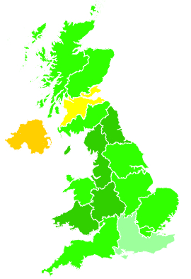 Click on a region for air pollution levels for 08/12/1992