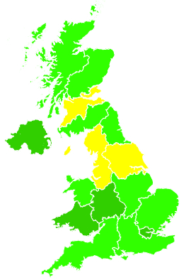 Click on a region for air pollution levels for 08/12/2003