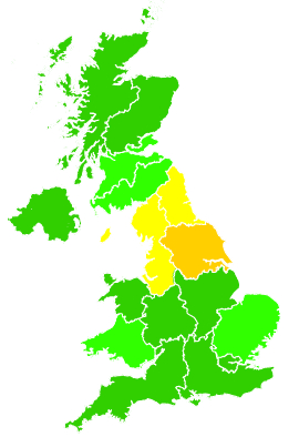 Click on a region for air pollution levels for 09/01/1994