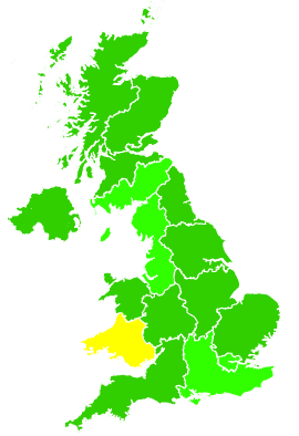 Click on a region for air pollution levels for 09/01/2019